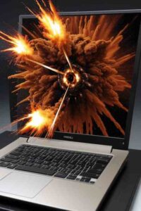 Exploding laptop